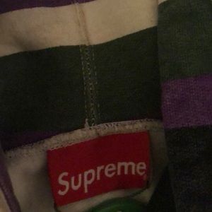 Supreme Purple Striped Hoodie